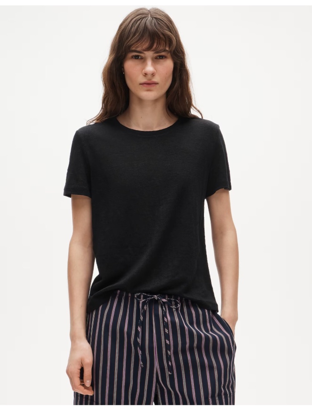 J. Crew New relaxed 100% linen T-shirt - Black